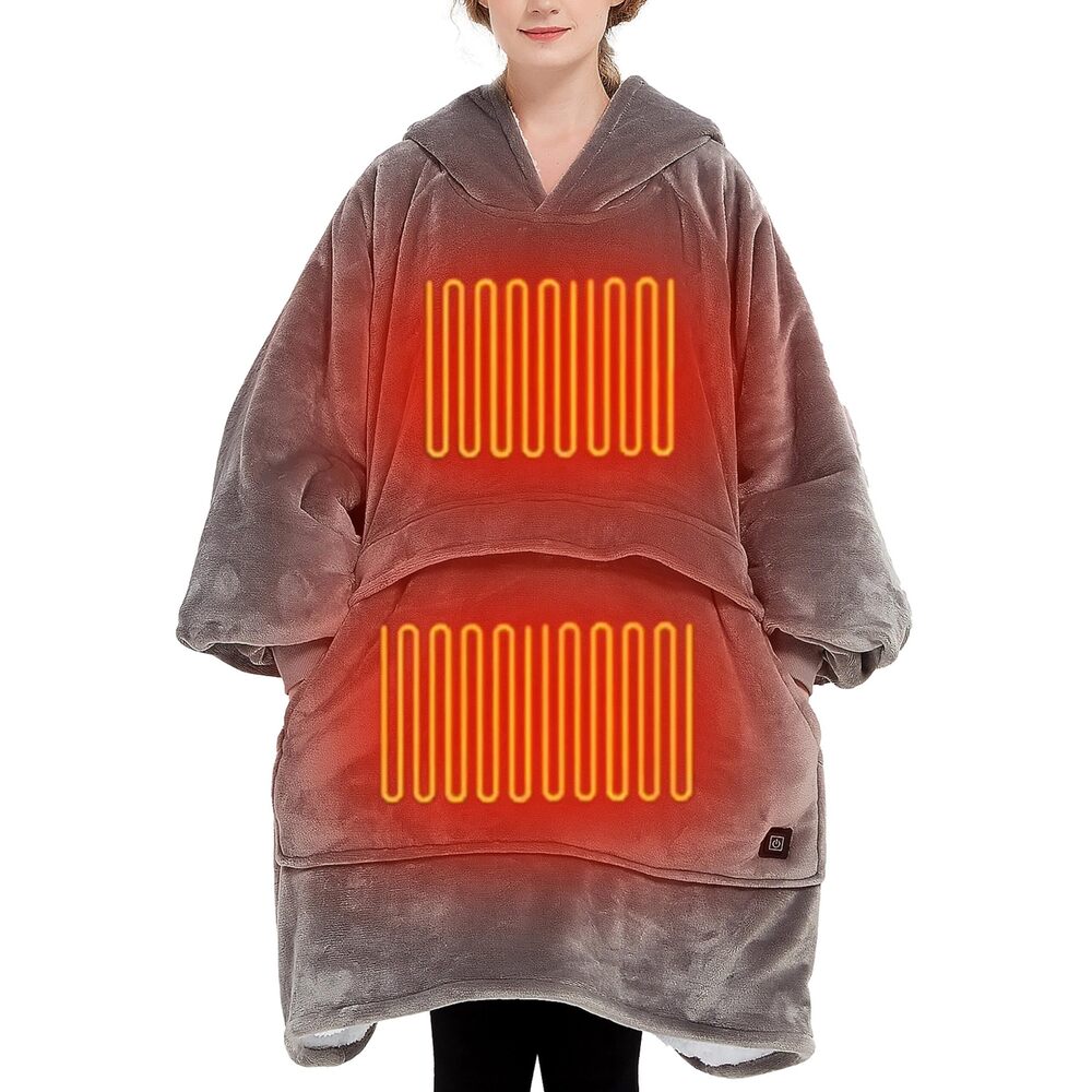 3998 Heated Electric Wearable Blanket Throw Battery Operated Portable USB